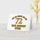 Carte 72 ans Anniversaire (Fleur jaune)