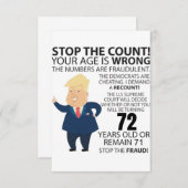 Carte 72 ans Trump heureux anniversaire présent drôle (Devant / Derrière)