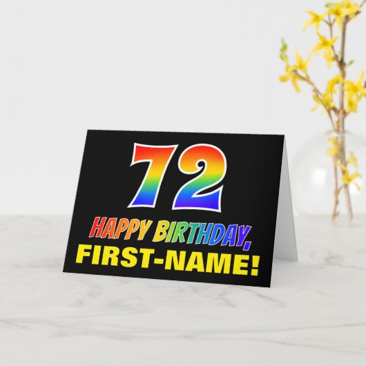 Carte 72e anniversaire : audacieux, amusant, simple, arc (Fleur jaune)