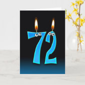 Carte 72e anniversaire bougies (Fleur jaune)