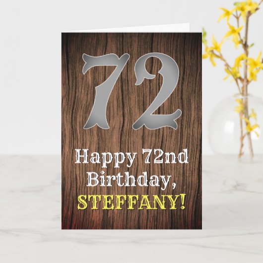 Carte 72e anniversaire : Pays inspiré par l'Ouest Look,  (Fleur jaune)