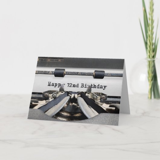 Carte 72e anniversaire Retro Typewriter (Devant)