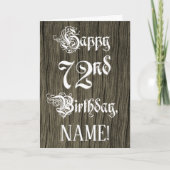 Carte 72e anniversaire : Texte élégant et raffiné; Faux  (Devant)