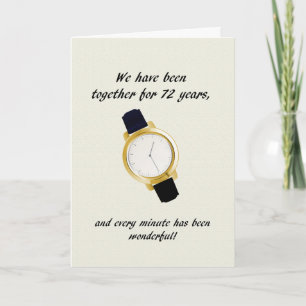 Carte 72e Montre-poignet pour anniversaire de Mariage