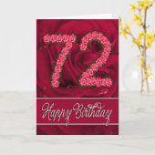 Carte 72ème anniversaire avec rose et feuille (Fleur jaune)