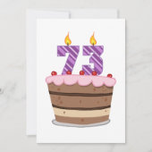 Carte 73 ans sur le gâteau d'anniversaire (Devant)