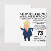 Carte 73 ans Trump heureux anniversaire présent drôle (Devant / Derrière)