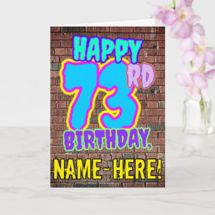 Carte 73e anniversaire - Amusant, Graffiti urbain inspir