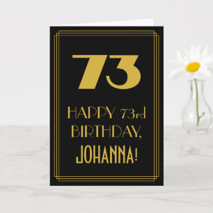 Carte 73e anniversaire - Art Déco Inspiré Look "73" & No