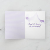 Carte 73e Anniversaire Fleurs violettes Sur Bois Blanc (Intérieur)