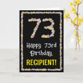 Carte 73e anniversaire : Floral Flowers Numéro, Nom pers (Fleur jaune)