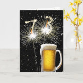 Carte 73e anniversaire Sparklers avec Beer Mug (Fleur jaune)