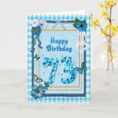 Carte 73rd Birthday with a scrapbook effect (Fleur jaune)