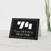 Carte 74e anniversaire : Art Déco Inspiré Look "74" & No (Devant)