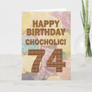 Carte 74e anniversaire au chocolat