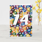 Carte 74e anniversaire Billiard Balls (Fleur jaune)