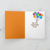 Carte 74e anniversaire brun caniche en osier (Intérieur)