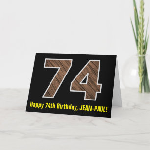 Carte 74e anniversaire : Nom + Faux Motif de grains de b