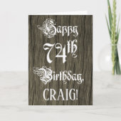 Carte 74e anniversaire : Texte élégant et raffiné; Faux  (Devant)