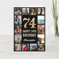 74e Joyeux Anniversaire noir et or Collage photo