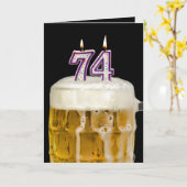 Carte 74th Birthday Beer on black (Fleur jaune)