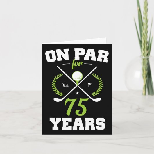 Carte 75 Ans Joyeux 75ème Anniversaire Pour Les Golfeurs (Devant)