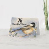 Carte 75 belles années Fleurs de poulet Anniversaire (Devant)