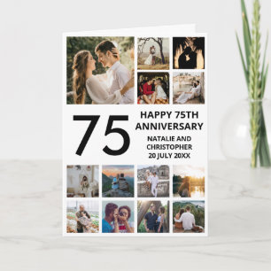 Carte 75e anniversaire 13 photo Collage noir et blanc