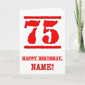 Carte 75e anniversaire : Amusant, Timbre en caoutchouc r (Devant)