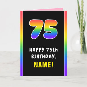 Carte 75e anniversaire : Arc-en-ciel coloré # 75, Nom pe