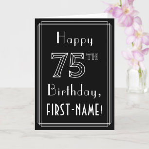 Carte 75e anniversaire : Art Déco Style # 75 & Nom perso