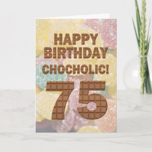 Carte 75e anniversaire au chocolat