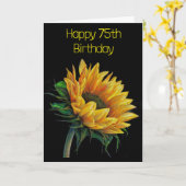 Carte **75e ANNIVERSAIRE** avec BEAU SOUFFRE (Fleur jaune)