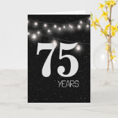 Carte 75e anniversaire avec lumières et étoiles (Fleur jaune)