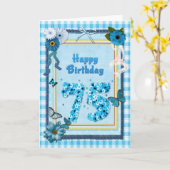 Carte 75e anniversaire avec un effet de scrapbook (Fleur jaune)
