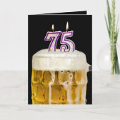 Carte 75e Anniversaire Bière en noir (Devant)