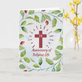 Carte 75e anniversaire de la vie religieuse à la Croix d (Fleur jaune)