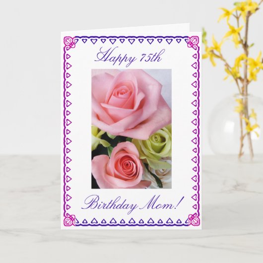 Carte 75e anniversaire de maman (Fleur jaune)