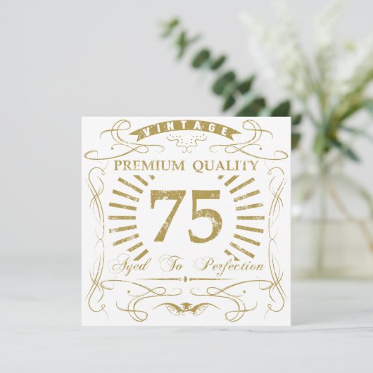 Carte 75e anniversaire Gag cadeau (Debout devant)