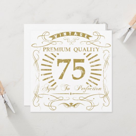 Carte 75e anniversaire Gag cadeau (Devant/Arrière en situation)