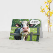 Carte 75e anniversaire Humour de vache (Fleur jaune)
