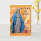 Carte 75e anniversaire Jubilé pour la soeur catholique,  (Fleur jaune)