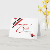 Carte 75e anniversaire (mod oiseaux) (Fleur jaune)