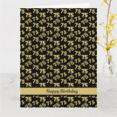 Carte 75e anniversaire Motif du numéro d'or (Fleur jaune)