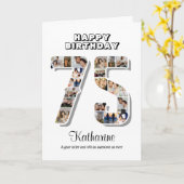 Carte 75e anniversaire Numéro 75 Collage photo (Fleur jaune)