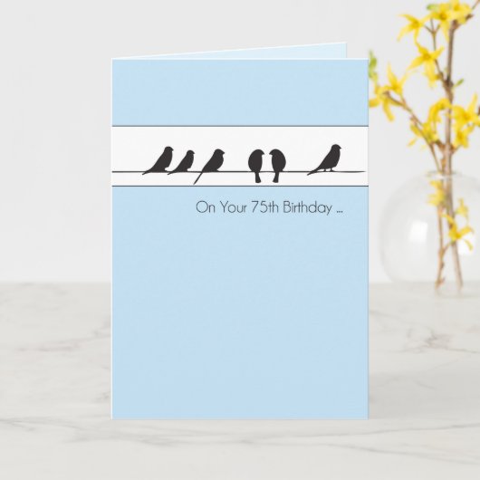 Carte 75e anniversaire Oiseaux Chorus (Fleur jaune)