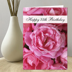 Carte 75e anniversaire - Roses pour 75 ans