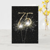 Carte 75e anniversaire Sparkler en noir (Fleur jaune)