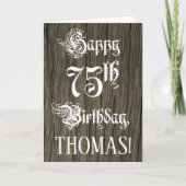 Carte 75e anniversaire : Texte élégant et raffiné; Faux (Devant)