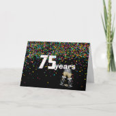 Carte 75e anniversaire toast in confetti (Devant)